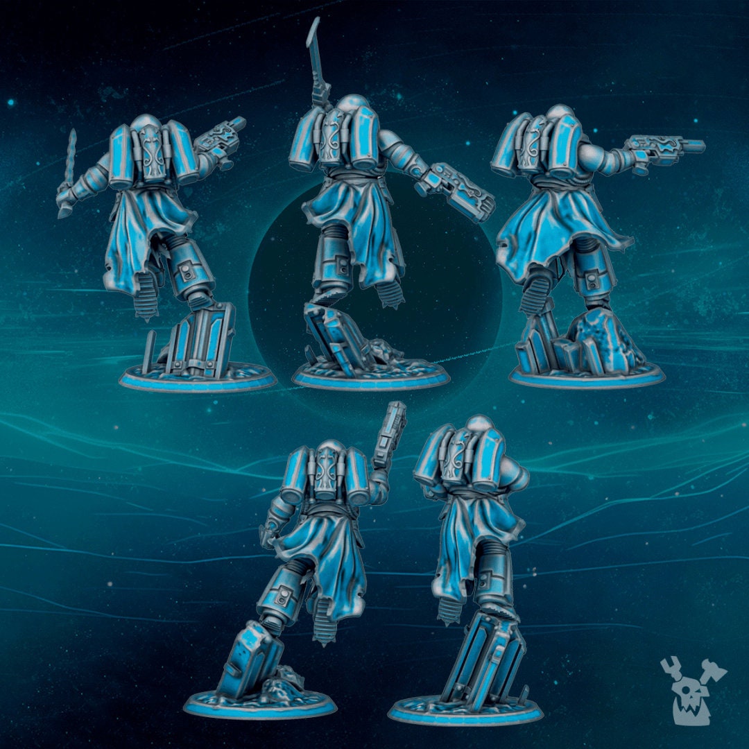 Scylla Assault Brothers Squad (Set of 5) + Base(s) by DakkaDakka Miniatures - Grimdark | Sci-fi Future | Marines | Alpha Chaos Traitors