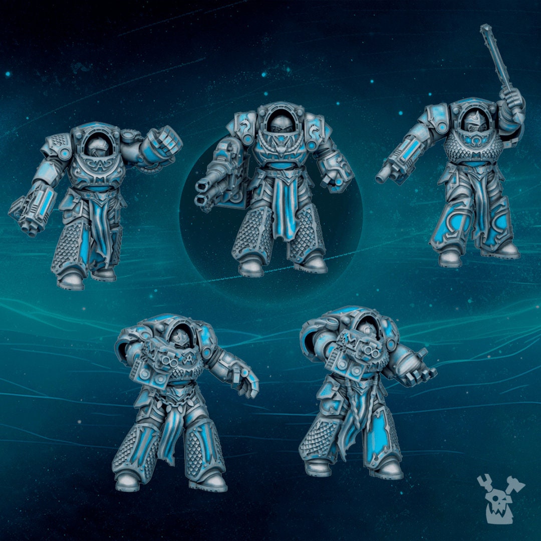 Scylla Destroyer Squad (Set of 5) + Base(s) by DakkaDakka Miniatures - Grimdark | Sci-fi Future | Marines | Alpha Chaos Traitors