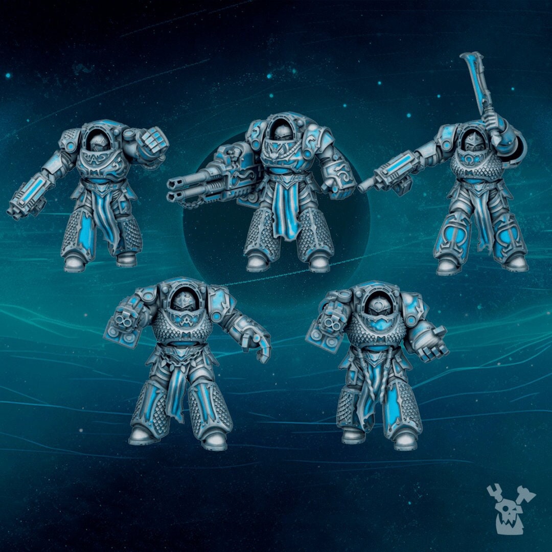 Scylla Destroyer Squad (Set of 5) + Base(s) by DakkaDakka Miniatures - Grimdark | Sci-fi Future | Marines | Alpha Chaos Traitors