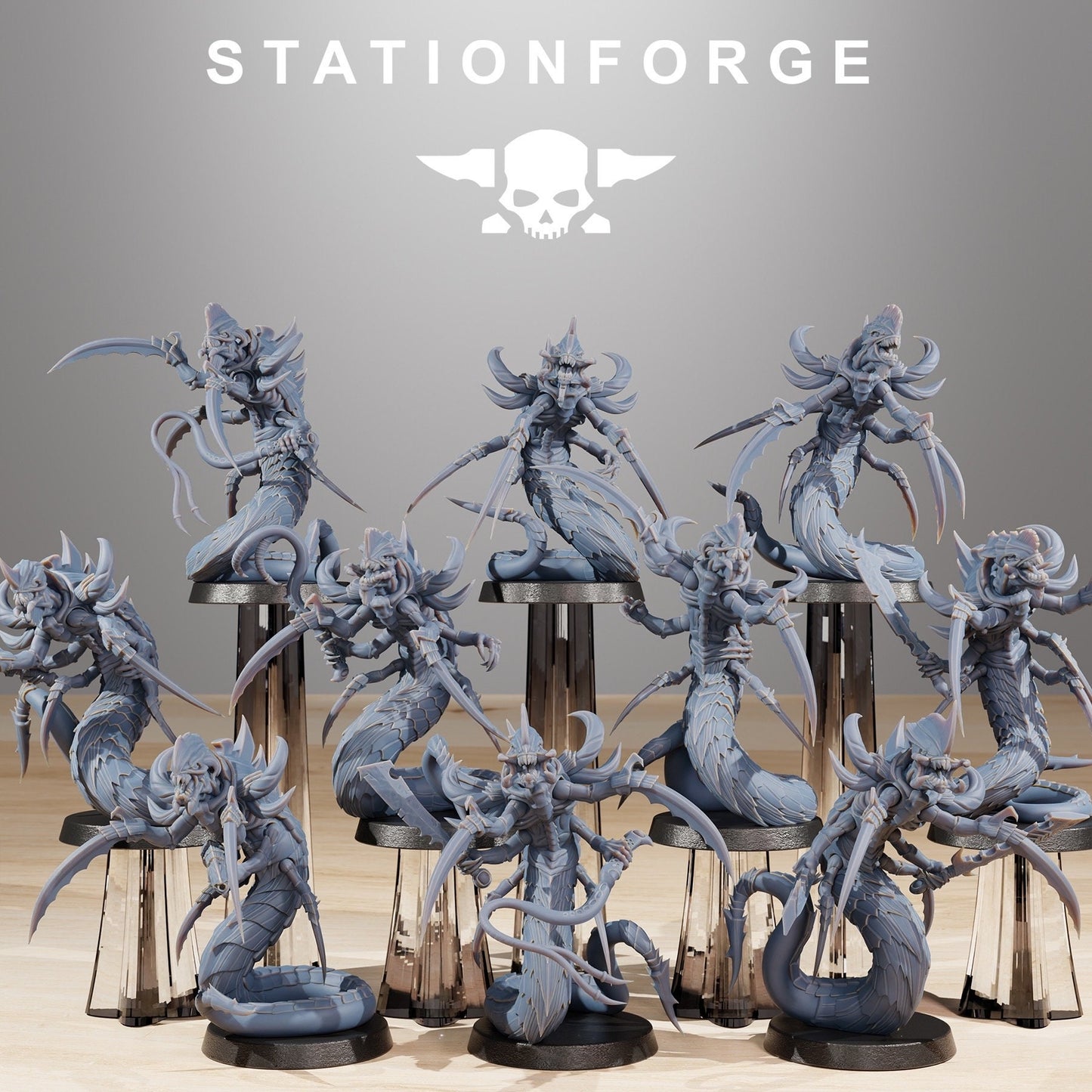 Xenarid Serpents + Base(s) by StationForge - Xenos | Alien | Prime | Gaunts | Hive Lord | Leviathan | Neurotyrant | Screamer
