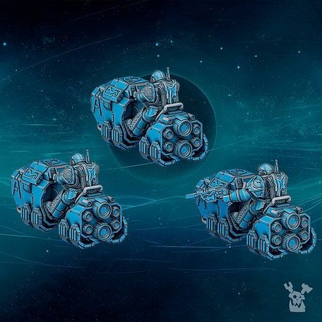 Scylla Bike Squad (Set of 3) by DakkaDakka Miniatures - Grimdark | Sci-fi Future | Ultra Space | Warrior Marines | Chaos Traitor | Alpha