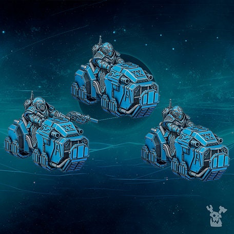 Scylla Bike Squad (Set of 3) by DakkaDakka Miniatures - Grimdark | Sci-fi Future | Ultra Space | Warrior Marines | Chaos Traitor | Alpha