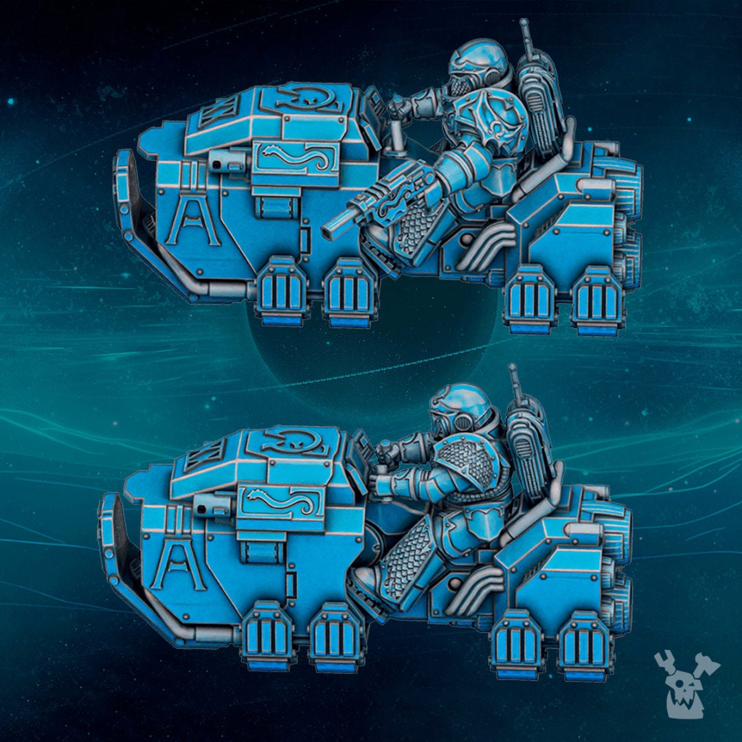 Scylla Bike Squad (Set of 3) by DakkaDakka Miniatures - Grimdark | Sci-fi Future | Ultra Space | Warrior Marines | Chaos Traitor | Alpha