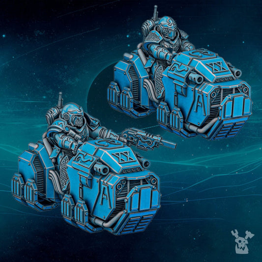 Scylla Bike Squad (Set of 3) by DakkaDakka Miniatures - Grimdark | Sci-fi Future | Ultra Space | Warrior Marines | Chaos Traitor | Alpha