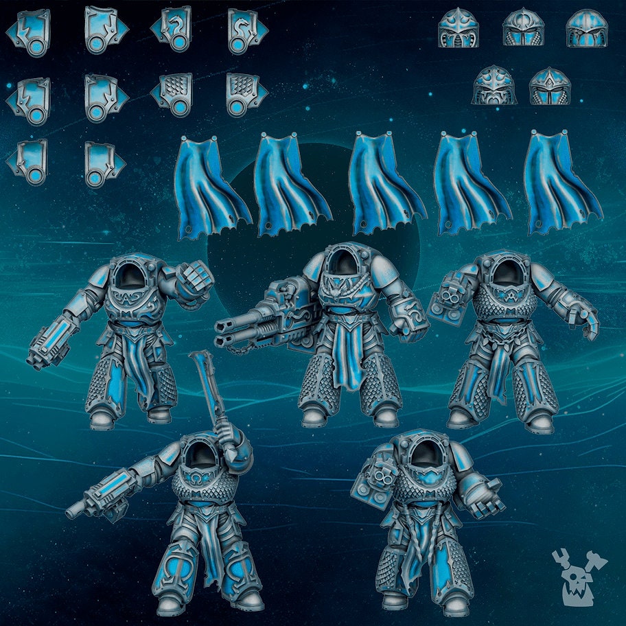 Scylla Destroyer Squad (Set of 5) + Base(s) by DakkaDakka Miniatures - Grimdark | Sci-fi Future | Marines | Alpha Chaos Traitors