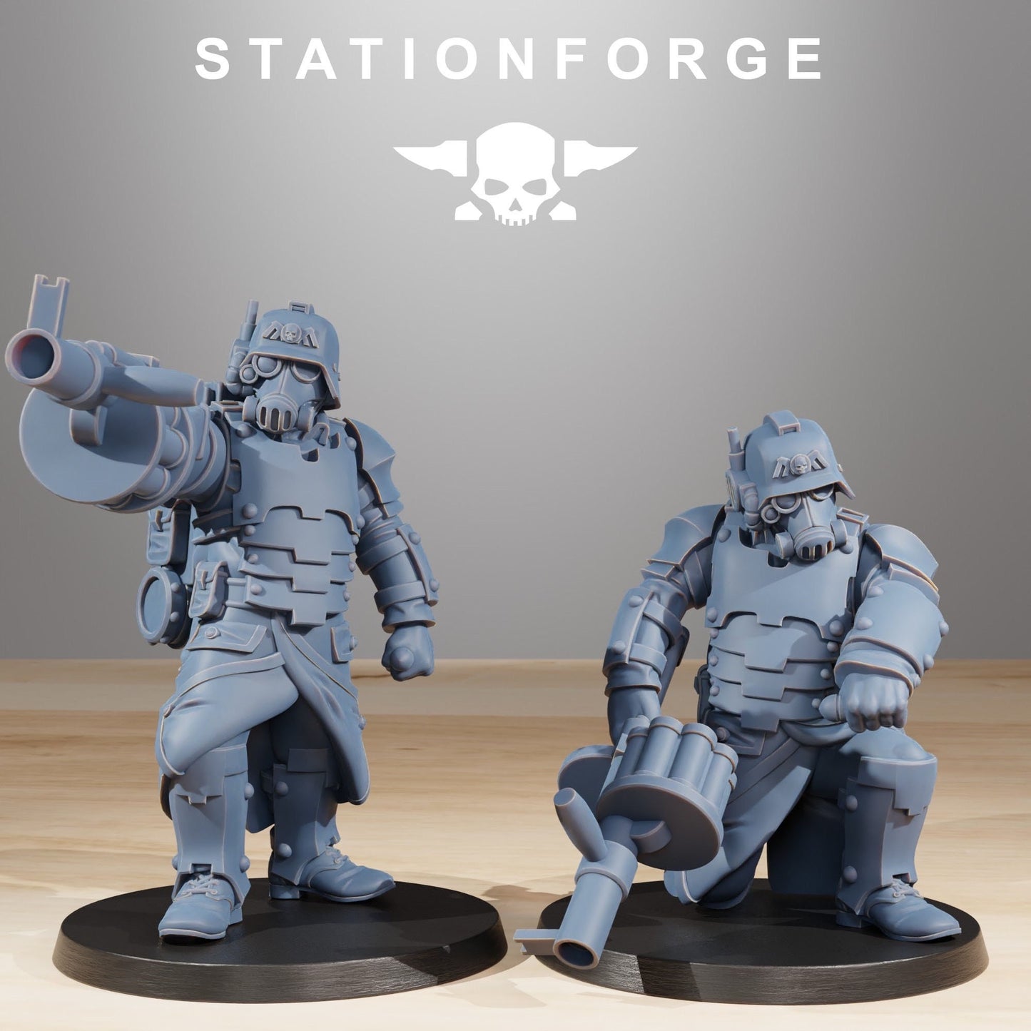 GrimGuard Tinkers (Set of 10) + Base(s) by Station Forge Miniatures - Grimdark Future | Astra Militarum | Imperial Guard | Death Division