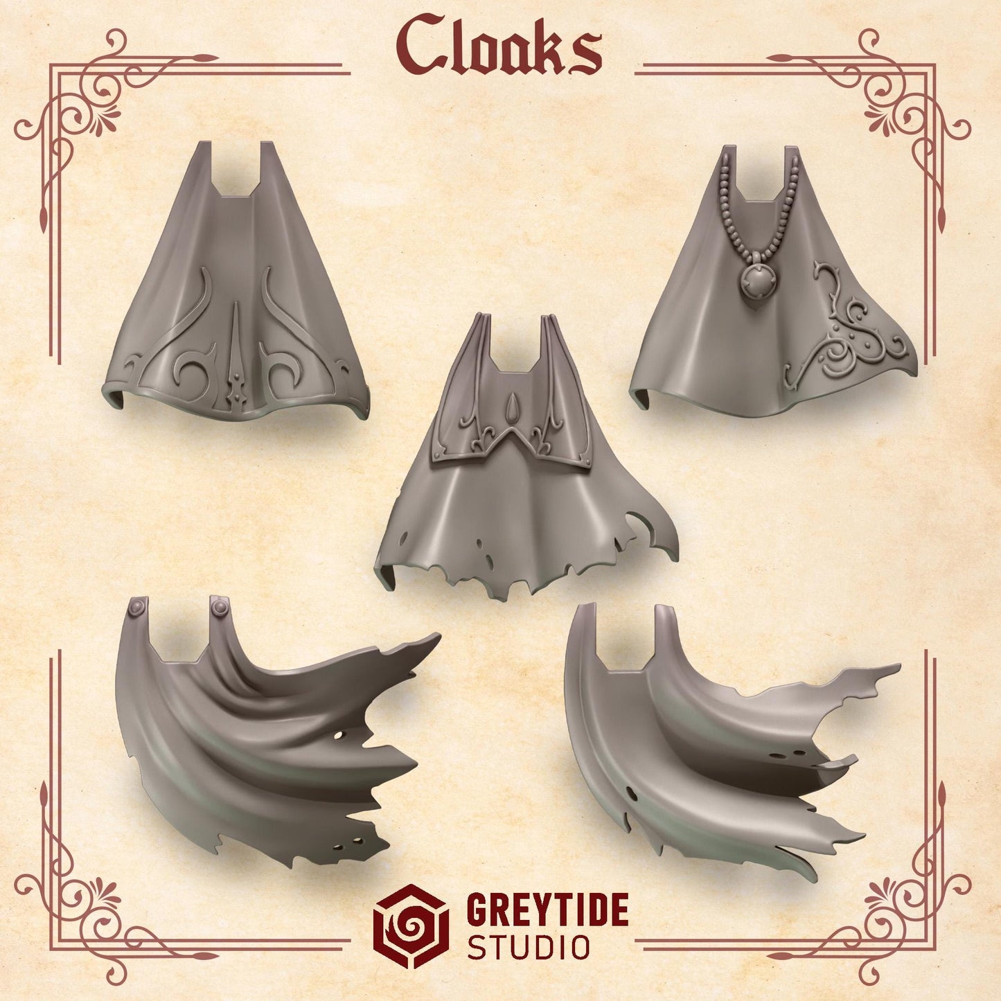 Crimson Lords Cloaks (Set of 5) [Greytide Studio]