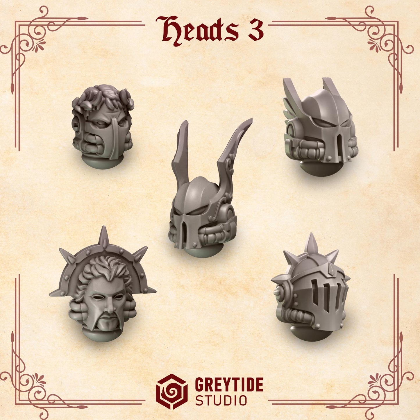 Crimson Lords Heads Ver.3 (Set of 5) [Greytide Studio]