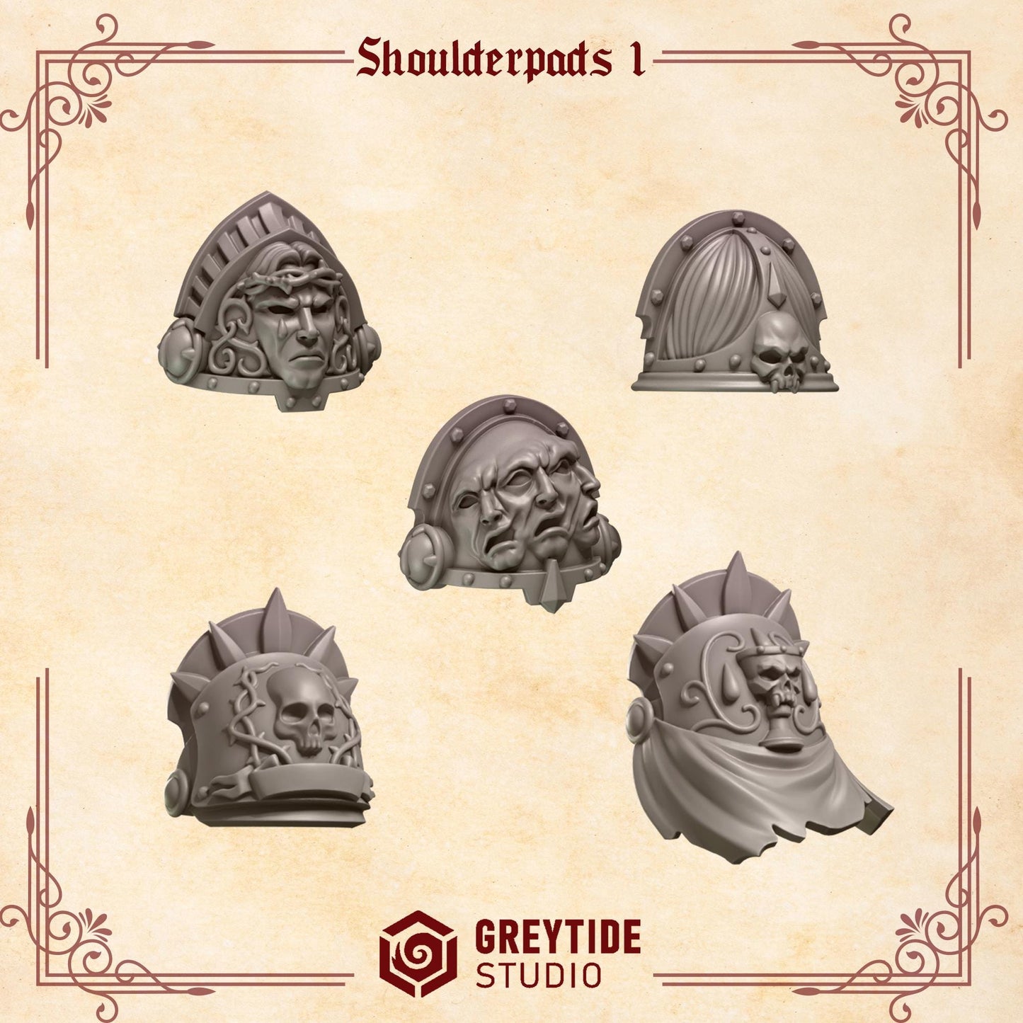 Crimson Lords Shoulderpads Honor Guards (Set of 5) [Greytide Studio]
