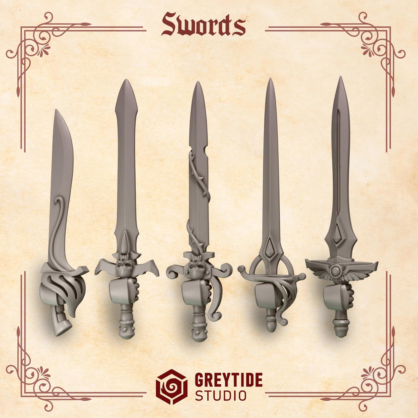 Crimson Lords Swords (Set of 5) [Greytide Studio]