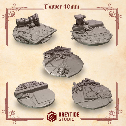 Crimson Lords Base Toppers 40mm (Set of 5) [Greytide Studio]