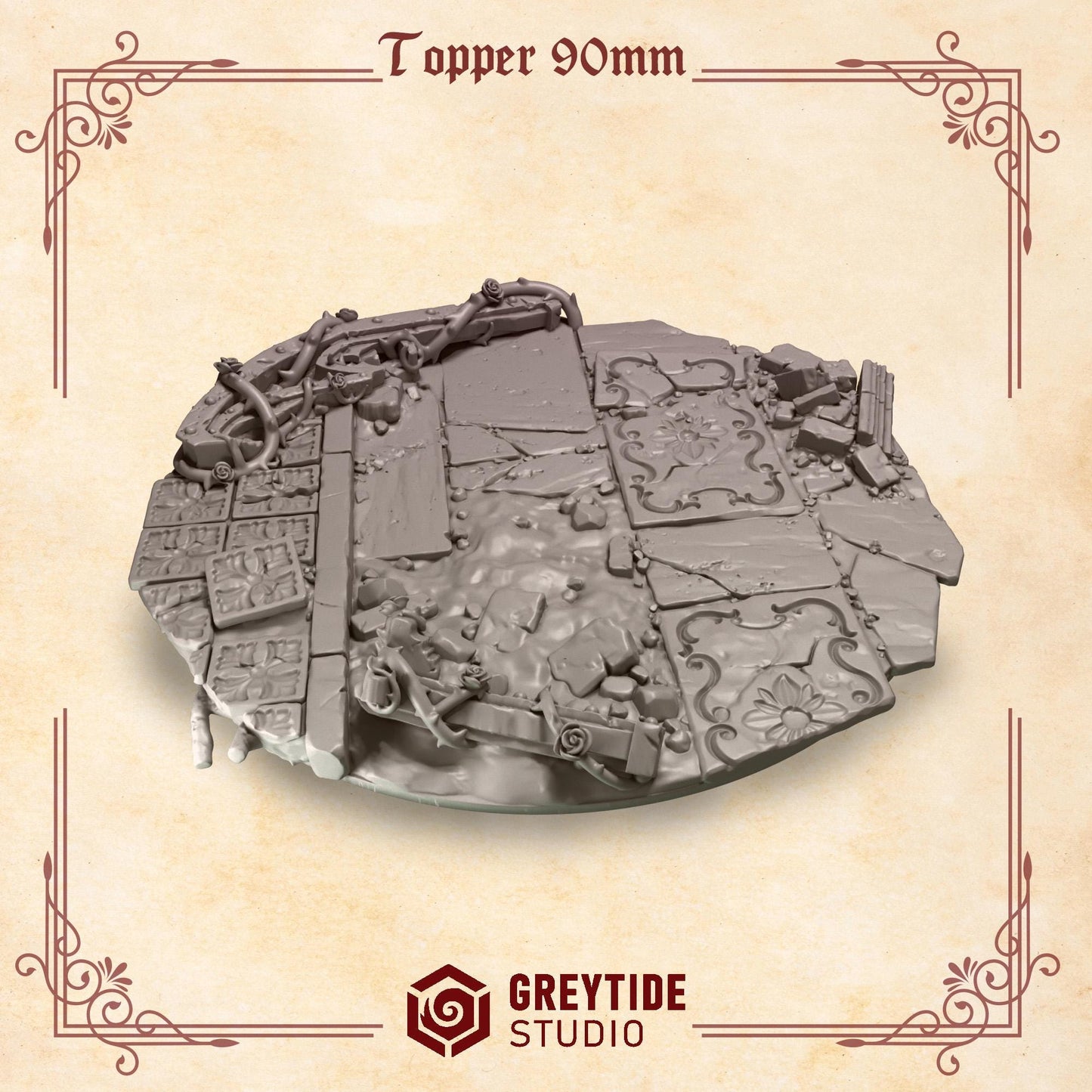 Crimson Lords Base Toppers 90mm [Greytide Studio]