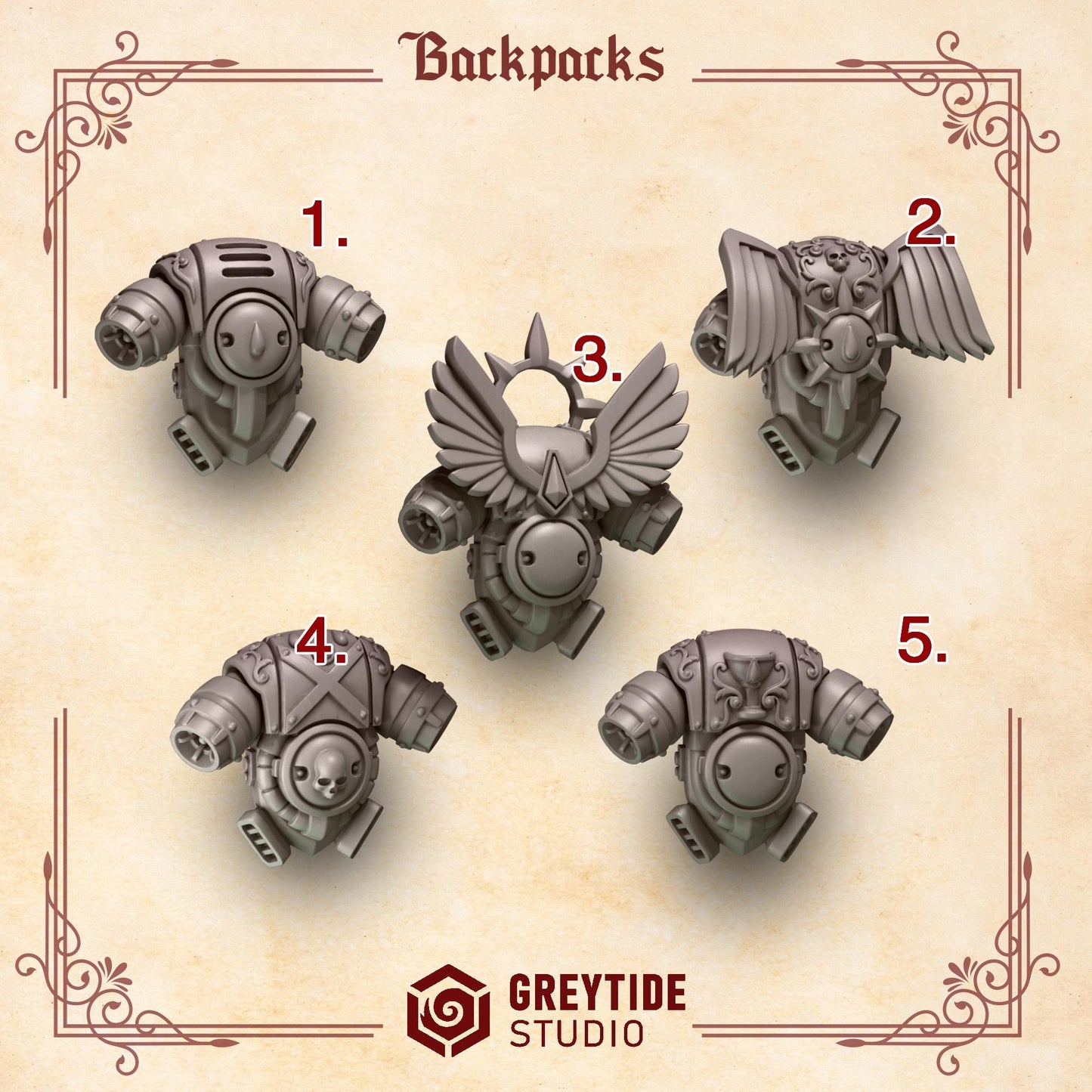 Crimson Lords Backpacks (Set of 5)