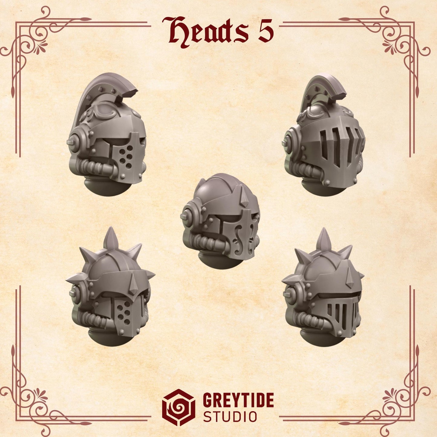 Crimson Lords Heads Ver.5 (Set of 5) [Greytide Studio]