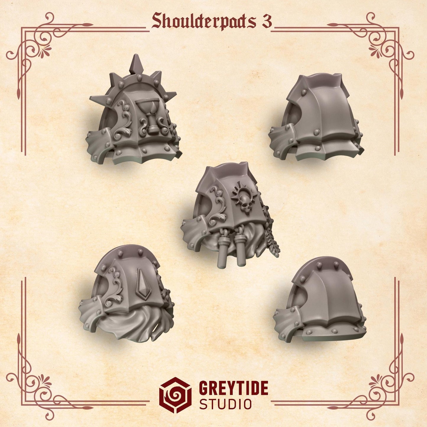 Crimson Lords Shoulderpads Red Keepers (Set of 5) [Greytide Studio]