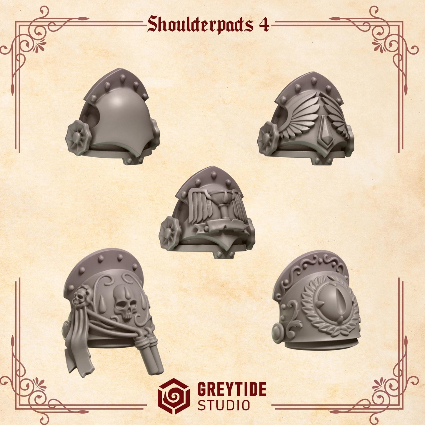 Crimson Lords Shoulderpads Heralds Wrath (Set of 5) [Greytide Studio]