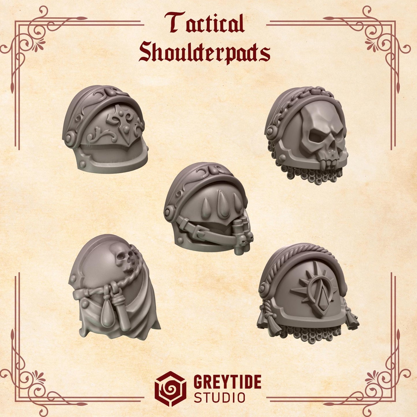 Crimson Lords Tactical Shoulders (Set of 5) [Greytide Studio]