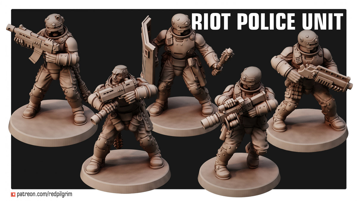 Female Riot Models Riot Police Unit (5 Models) – Red Rogue Studios