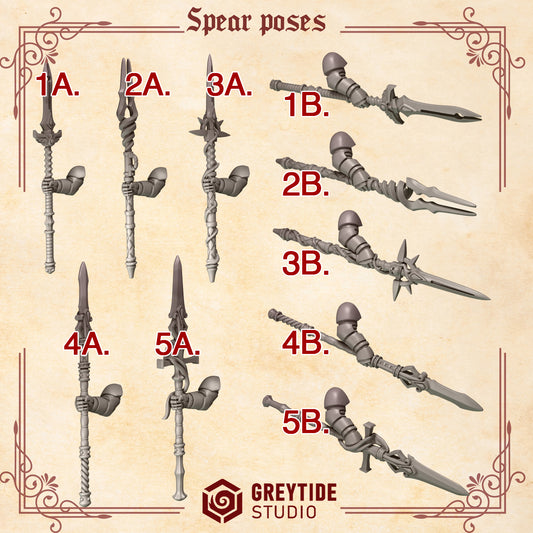 Crimson Lords Spear Poses (Set of 5) [Greytide Studio]